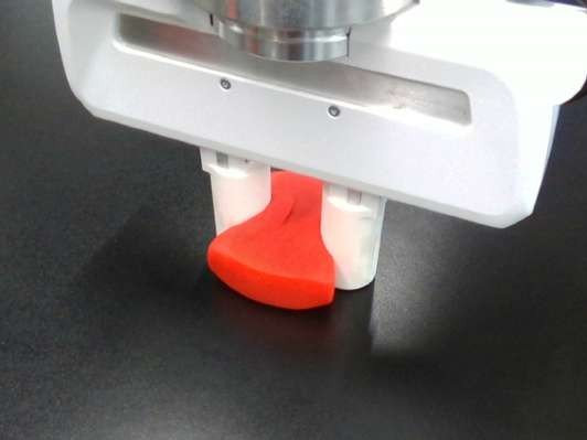 The same pinch on red Play-Doh